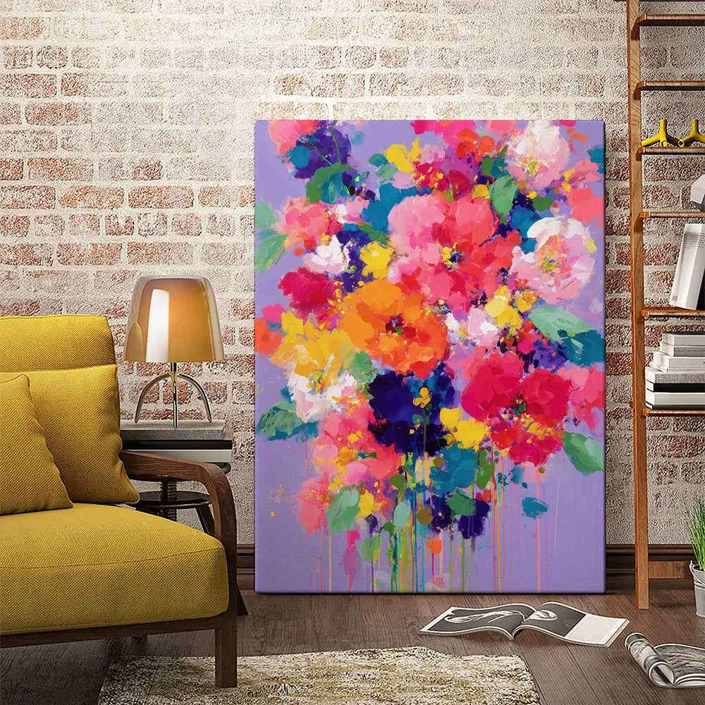 Bouquet On Lavender Canvas Print Bouquet On Lavender Canvas Print wall art product Chromatic Storm Studio