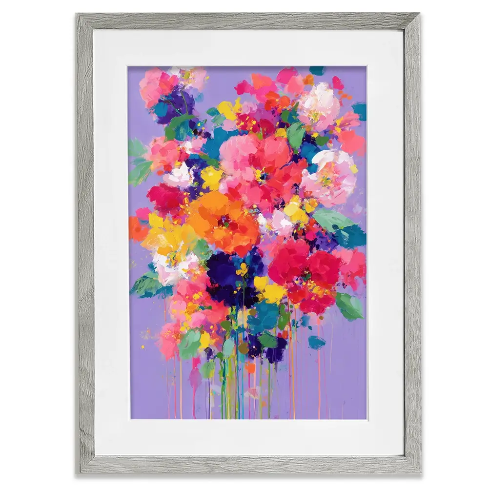 Bouquet On Lavender Framed Art Print Bouquet On Lavender Framed Art Print wall art product Chromatic Storm Studio