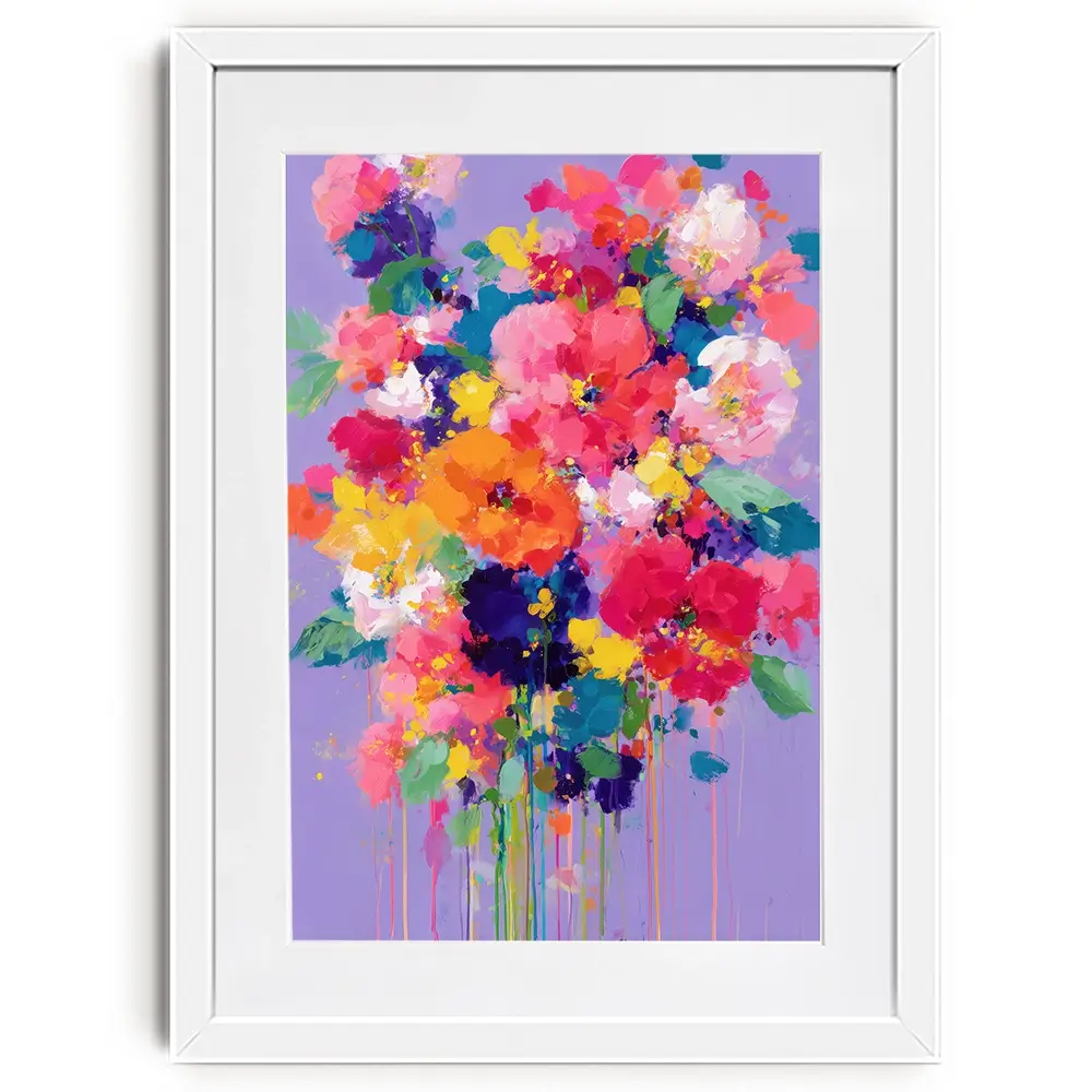 Bouquet On Lavender Framed Art Print Bouquet On Lavender Framed Art Print wall art product Chromatic Storm Studio