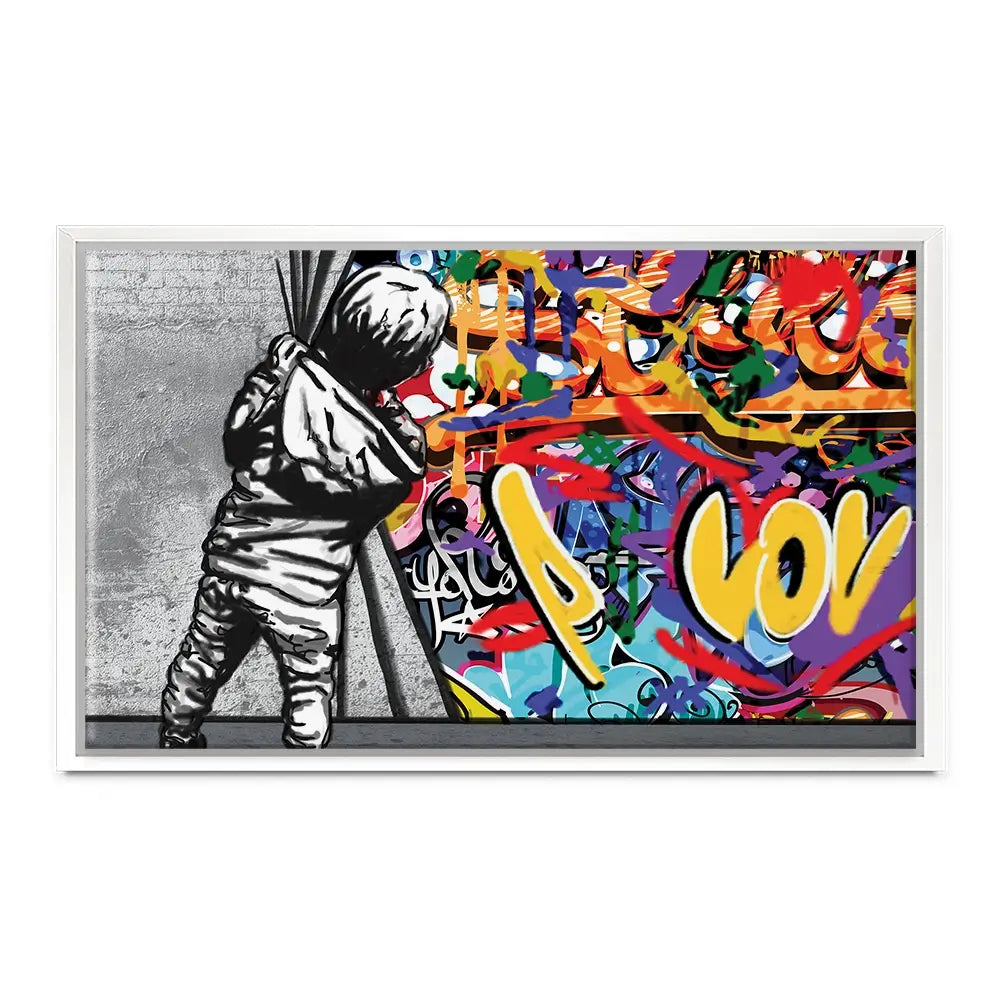 Boy Pulling Back The Curtain Oversized Canvas Print Boy Pulling Back The Curtain Oversized Canvas Print wall art product Art Print Shop