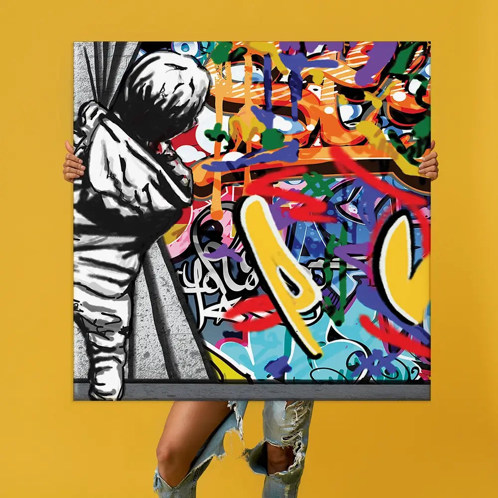 Boy Pulling Back The Curtain Oversized Canvas Print Boy Pulling Back The Curtain Oversized Canvas Print wall art product Art Print Shop