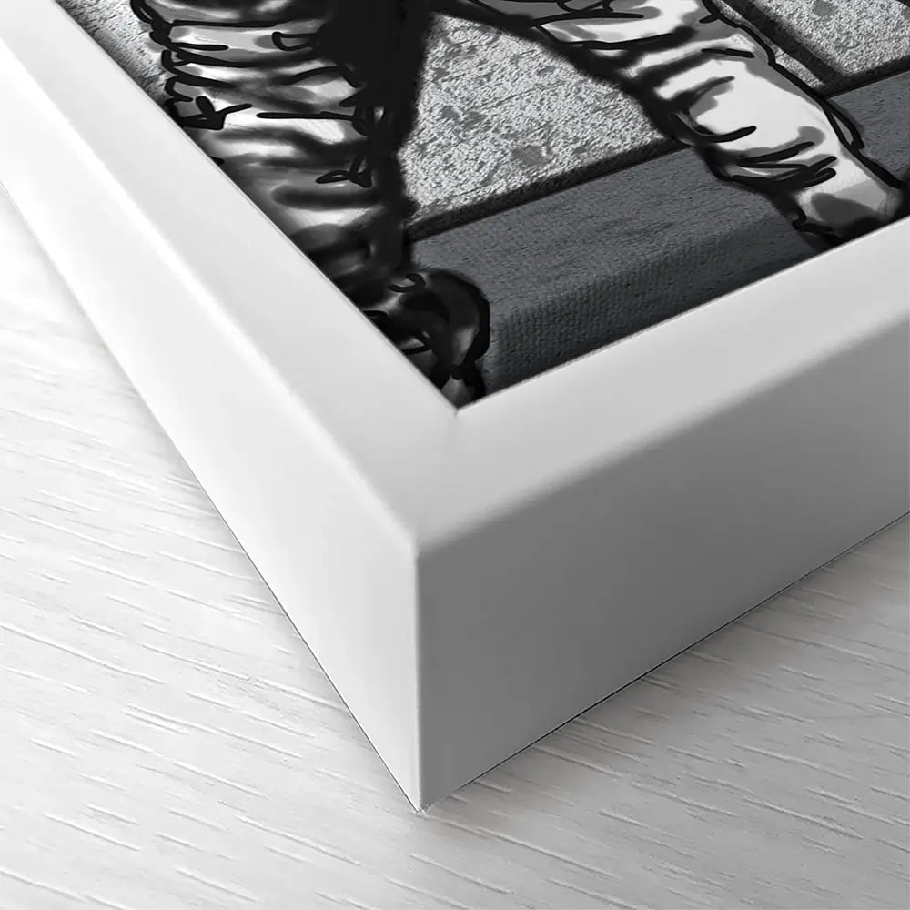 Boy Pulling Back The Curtain Square Canvas Print Boy Pulling Back The Curtain Square Canvas Print wall art product Banksy