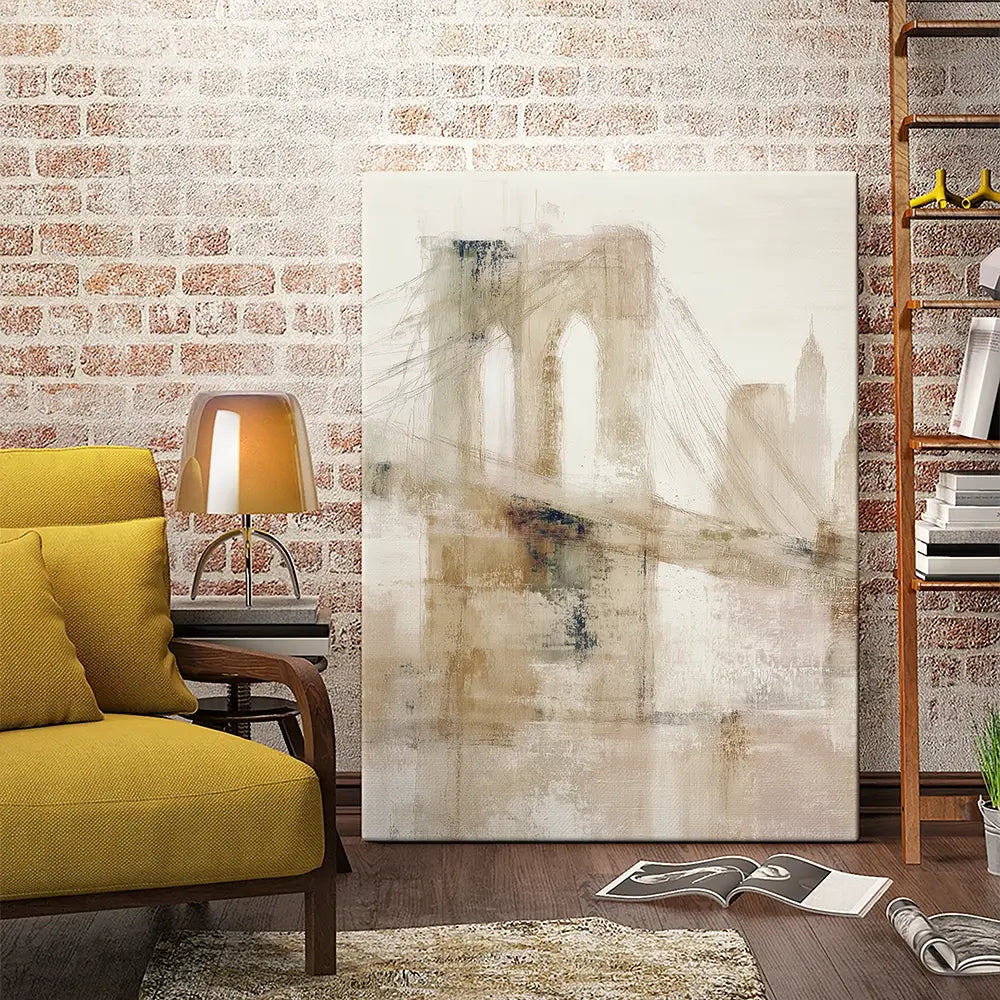 Bridge Cables In Mist Canvas Print Bridge Cables In Mist Canvas Print wall art product Chromatic Storm Studio