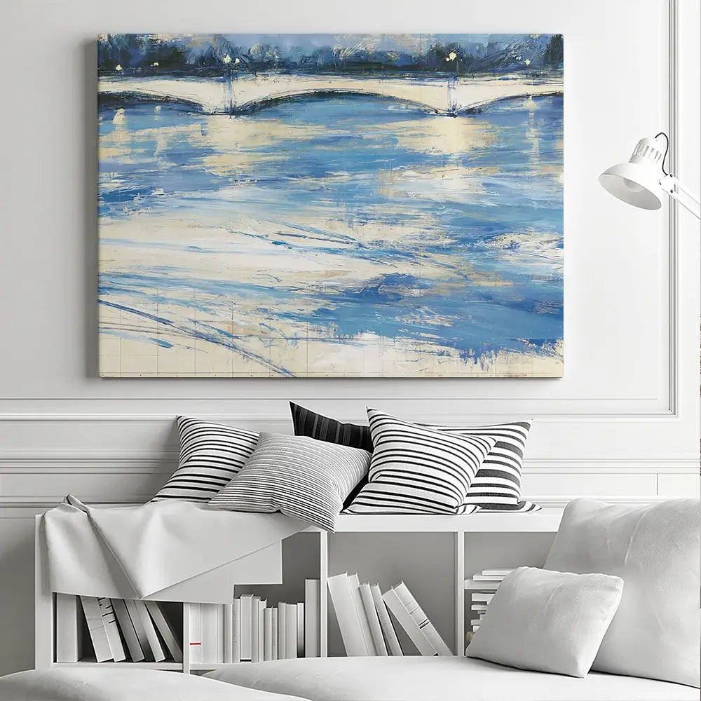 Bridge Over Loose Water Canvas Print Bridge Over Loose Water Canvas Print wall art product Chromatic Storm Studio