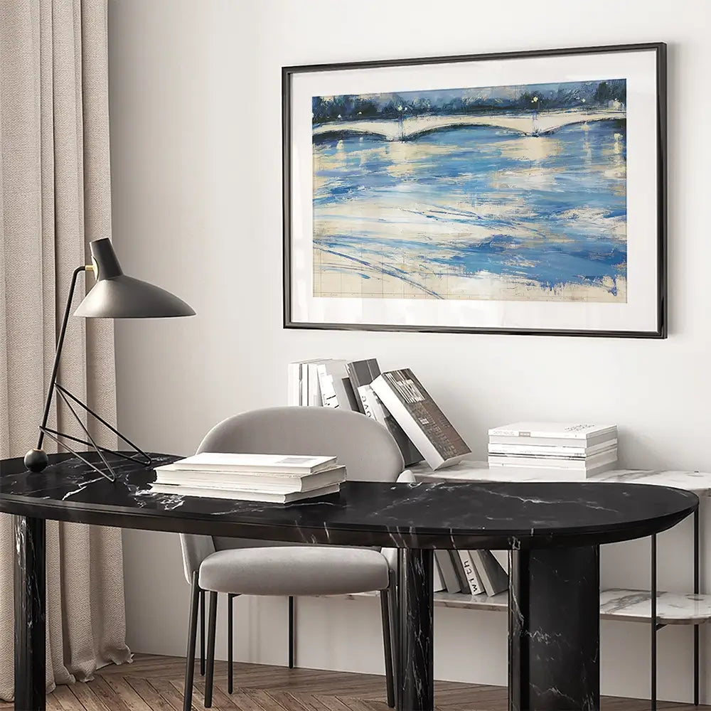 Bridge Over Loose Water Framed Art Print Bridge Over Loose Water Framed Art Print wall art product Chromatic Storm Studio