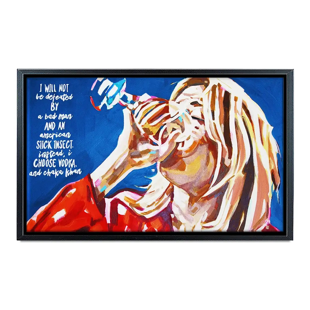 Bridget Jones Vodka And Chaka Khan Canvas Print Bridget Jones Vodka And Chaka Khan Canvas Print wall art product Juliet Stockton