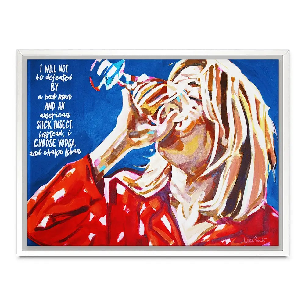 Bridget Jones Vodka And Chaka Khan Canvas Print Bridget Jones Vodka And Chaka Khan Canvas Print wall art product Juliet Stockton