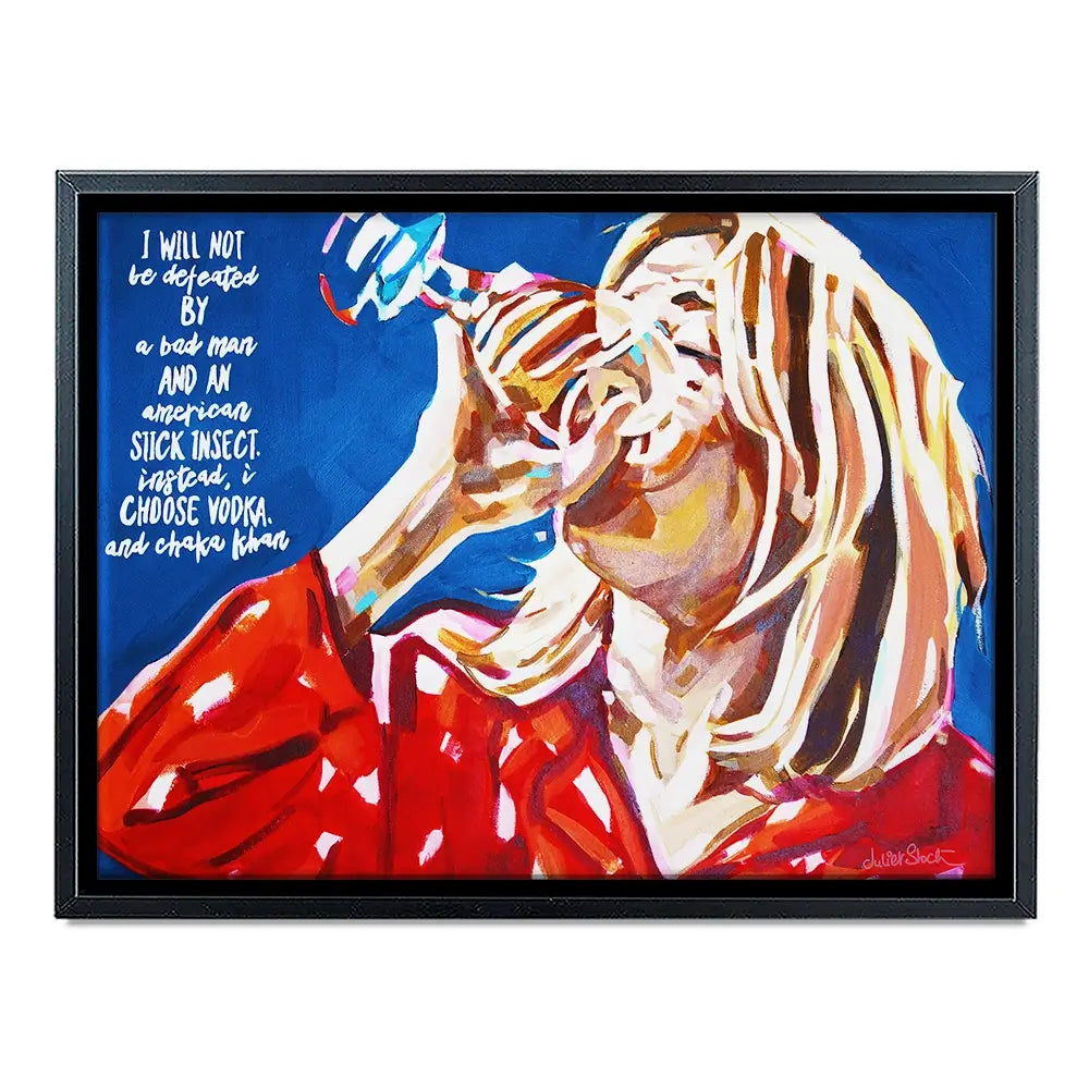 Bridget Jones Vodka And Chaka Khan Canvas Print Bridget Jones Vodka And Chaka Khan Canvas Print wall art product Juliet Stockton