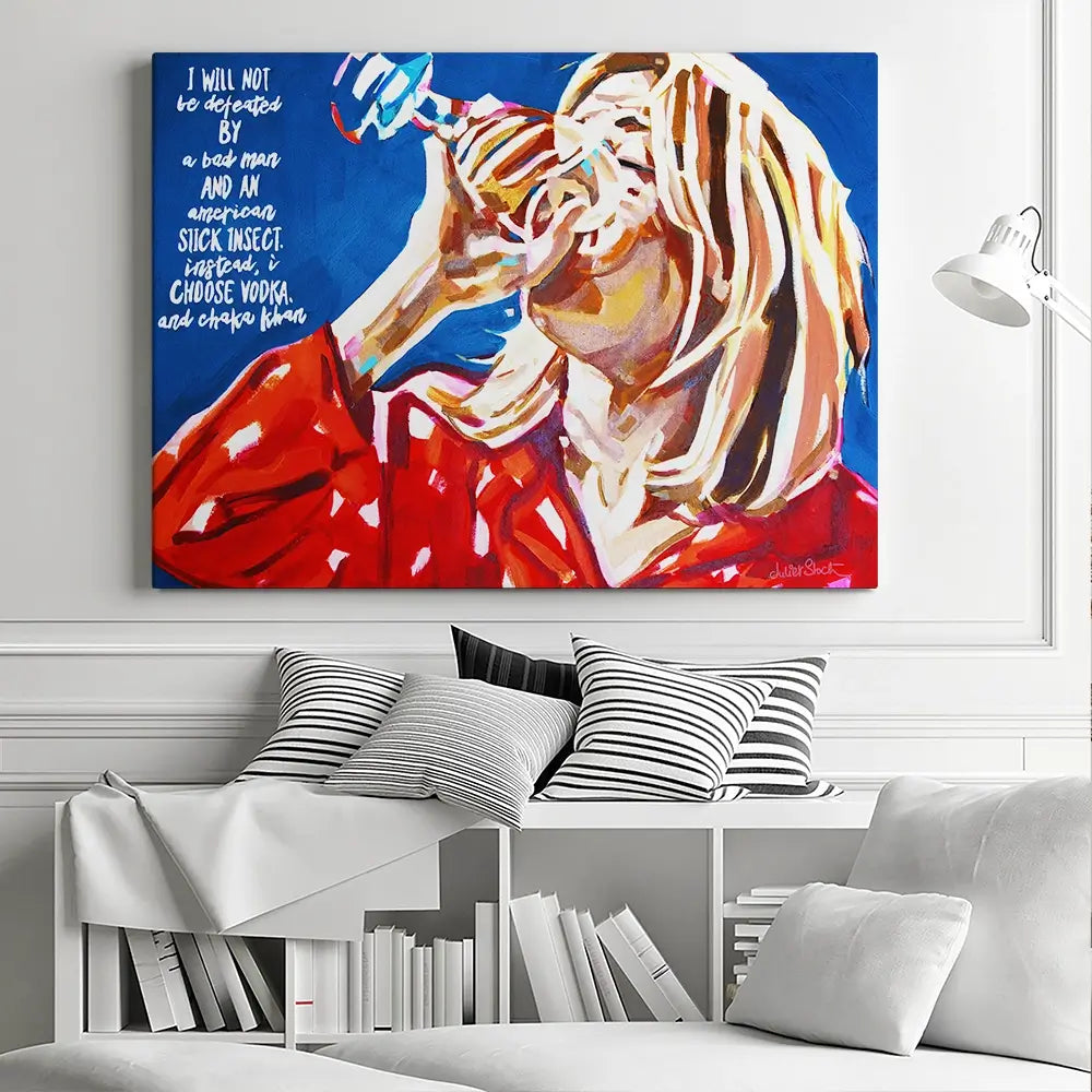 Bridget Jones Vodka And Chaka Khan Canvas Print Bridget Jones Vodka And Chaka Khan Canvas Print wall art product Juliet Stockton