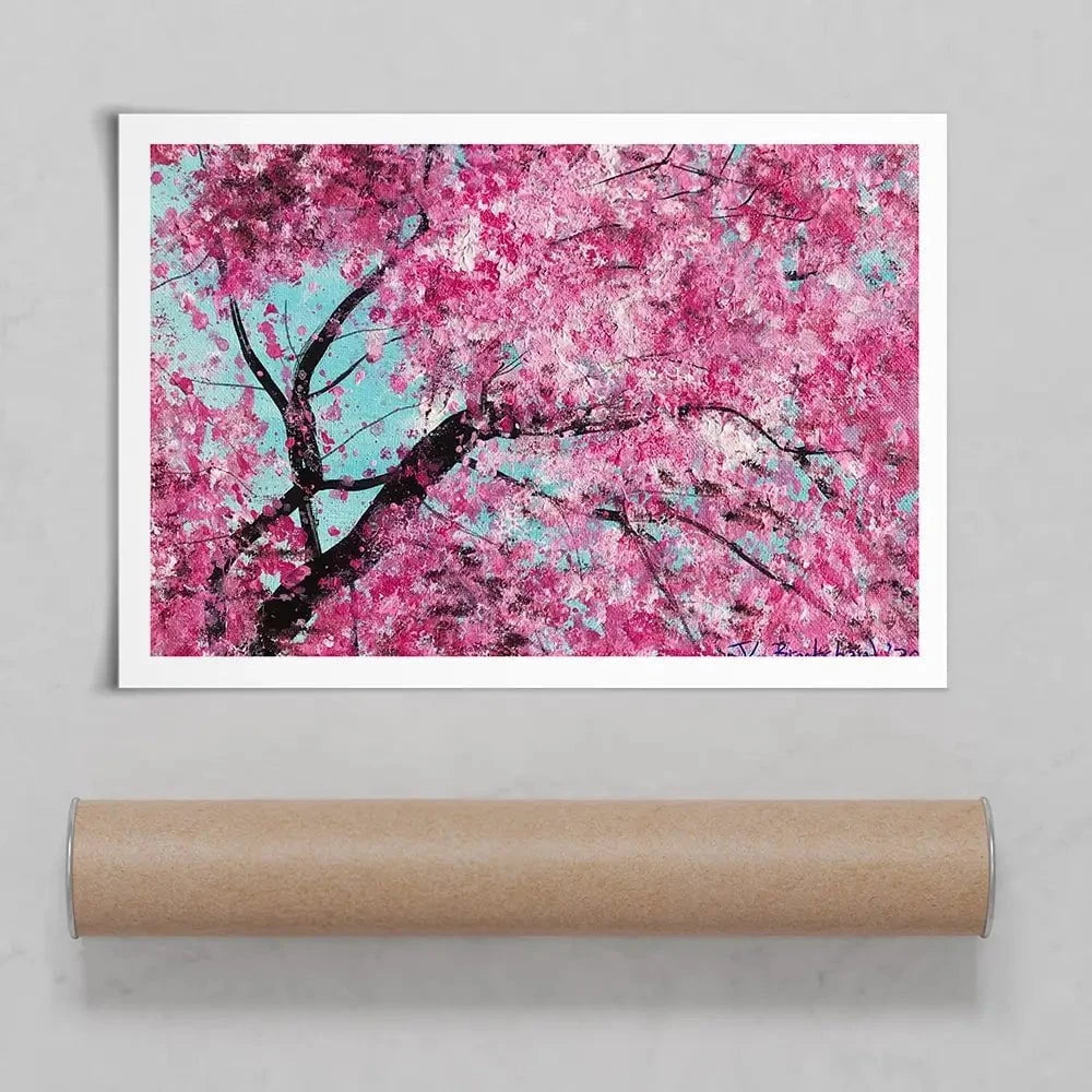 Bright Cherry Blossom Art Print Bright Cherry Blossom Art Print wall art product Jane Brookshaw