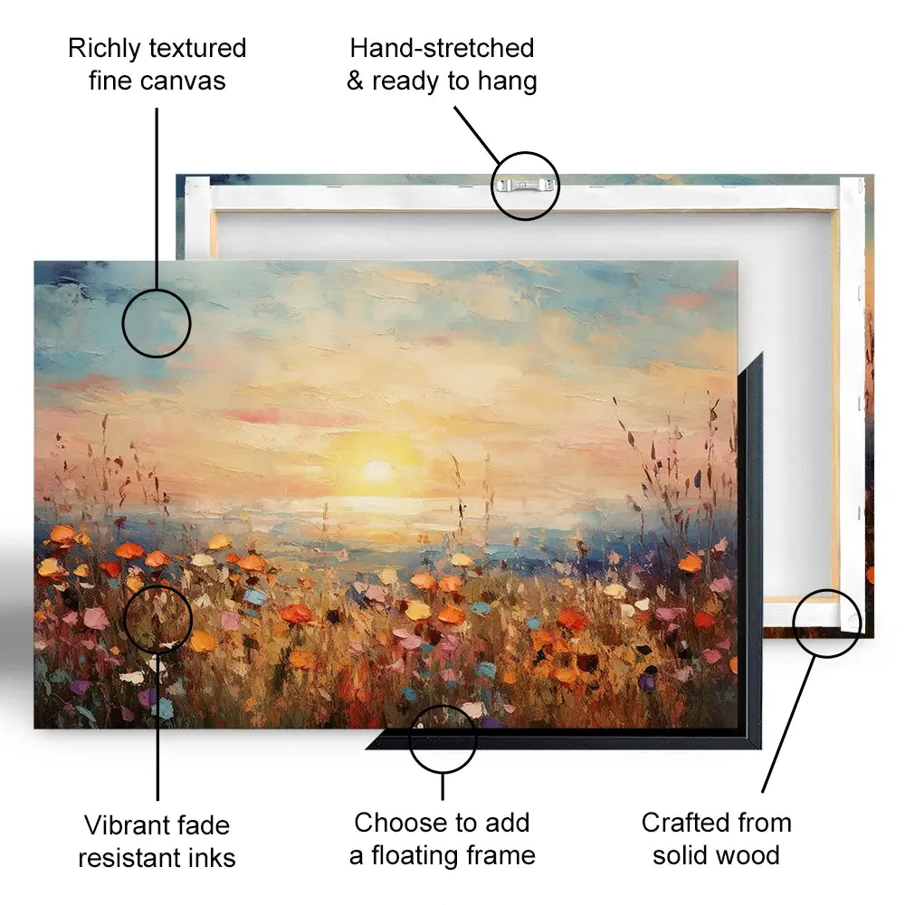 Bright Meadow Sunrise Canvas Print Bright Meadow Sunrise Canvas Print wall art product Franklyn Gregory - Independent
