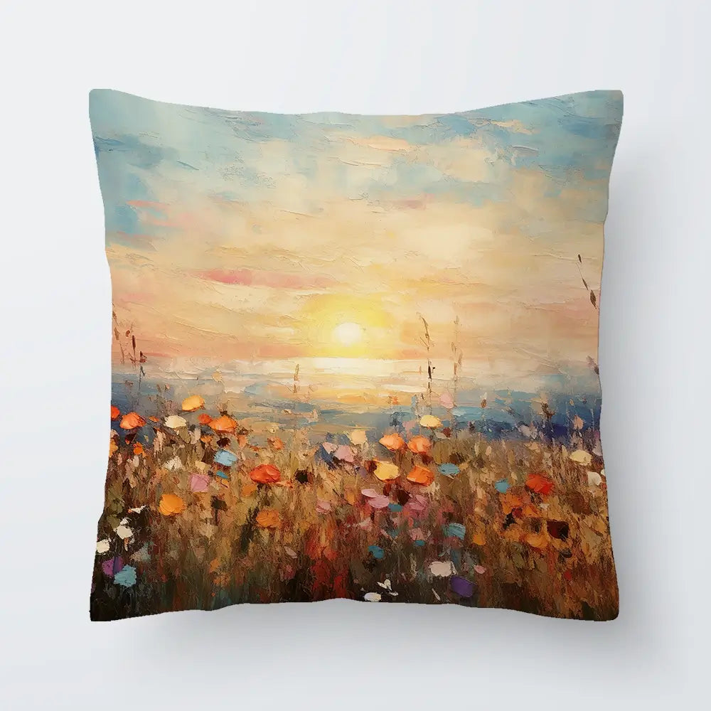 Bright Meadow Sunrise Cushion Bright Meadow Sunrise Cushion wall art product Art Print Shop