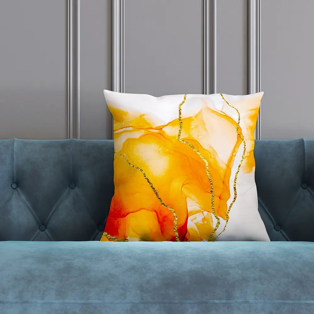 Bright Orange Cushion Bright Orange Cushion wall art product Art Print Shop