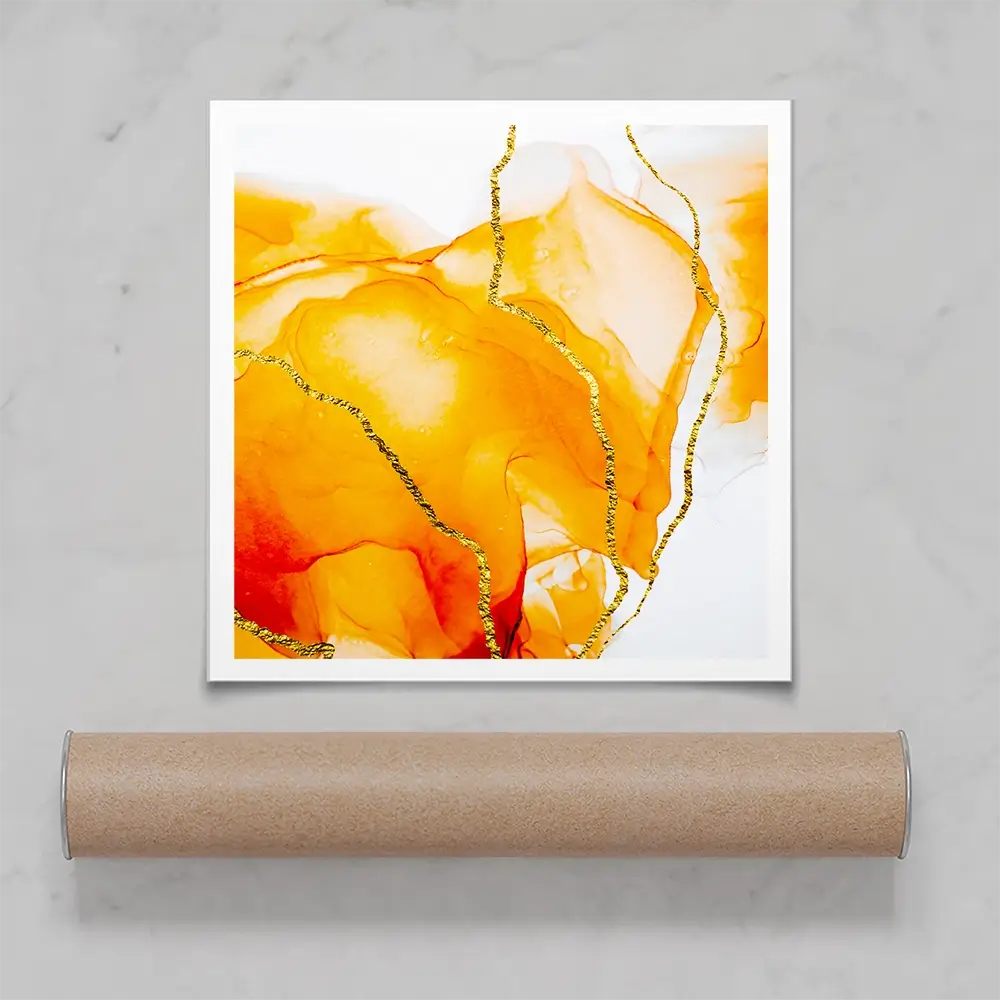 Bright Orange Square Art Print Bright Orange Square Art Print wall art product Art Print Shop
