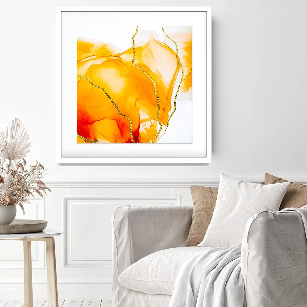 Bright Orange Square Framed Art Print Bright Orange Square Framed Art Print wall art product Art Print Shop