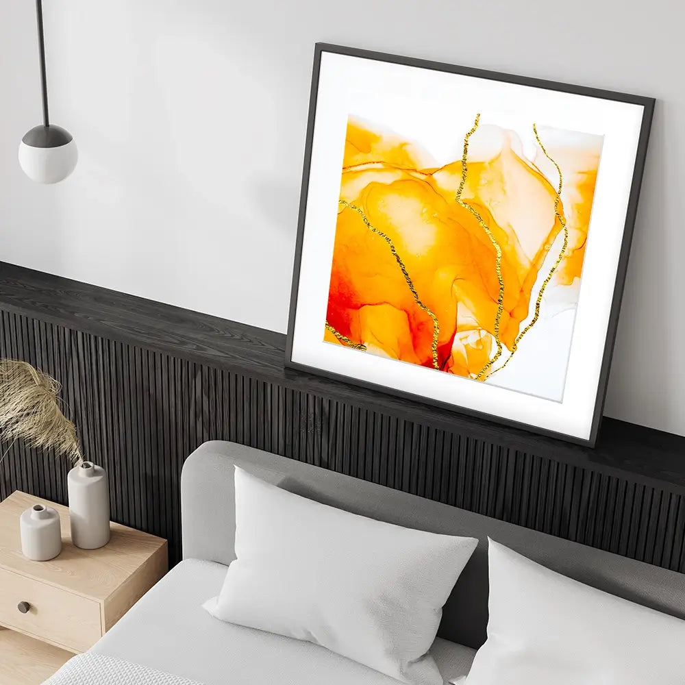 Bright Orange Square Framed Art Print Bright Orange Square Framed Art Print wall art product Art Print Shop