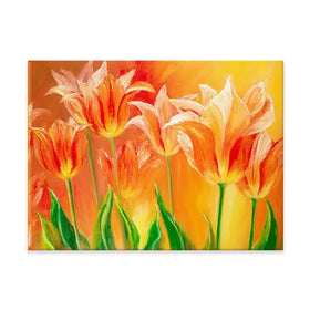 Bright Orange Tulips Canvas Print Bright Orange Tulips Canvas Print wall art product Valenty / Shutterstock