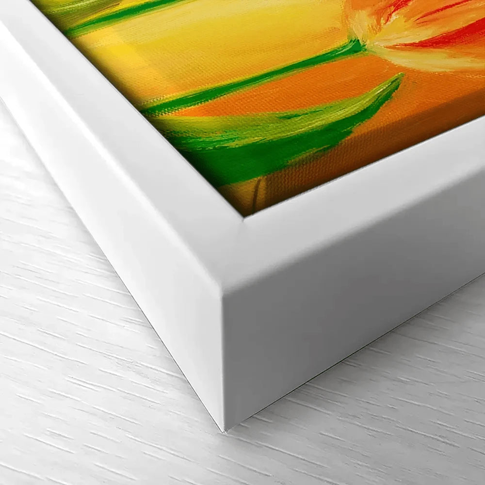 Bright Orange Tulips Canvas Print Bright Orange Tulips Canvas Print wall art product Valenty / Shutterstock
