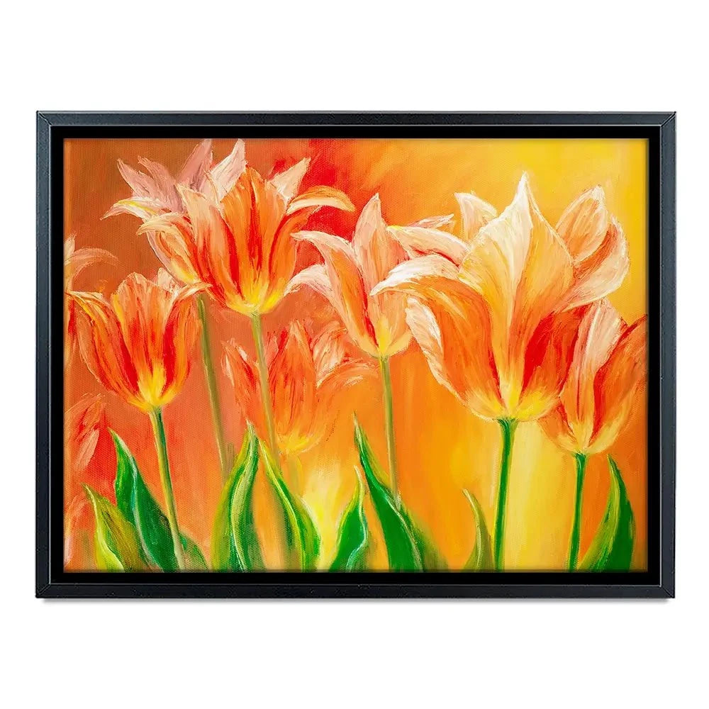 Bright Orange Tulips Canvas Print Bright Orange Tulips Canvas Print wall art product Valenty / Shutterstock