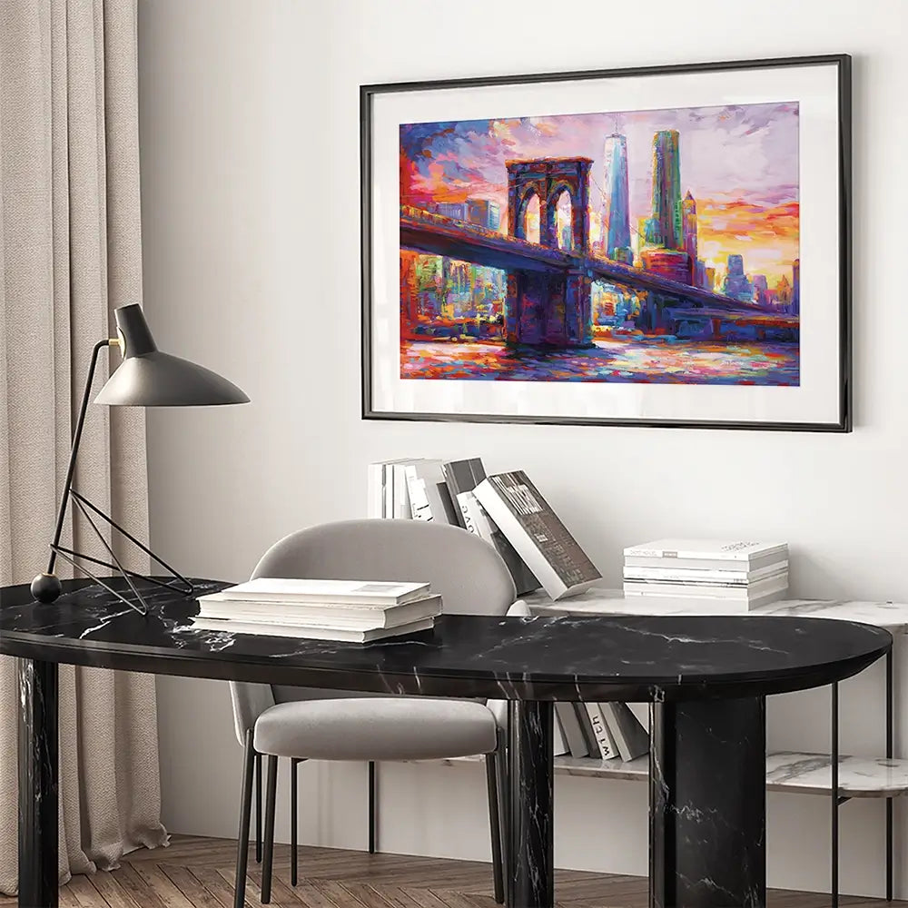 Brooklyn Bridge New York City Framed Art Print Brooklyn Bridge New York City Framed Art Print wall art product Leon Devenice