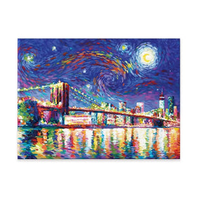Brooklyn Bridge Starry Night Canvas Print Brooklyn Bridge Starry Night Canvas Print wall art product Leon Devenice