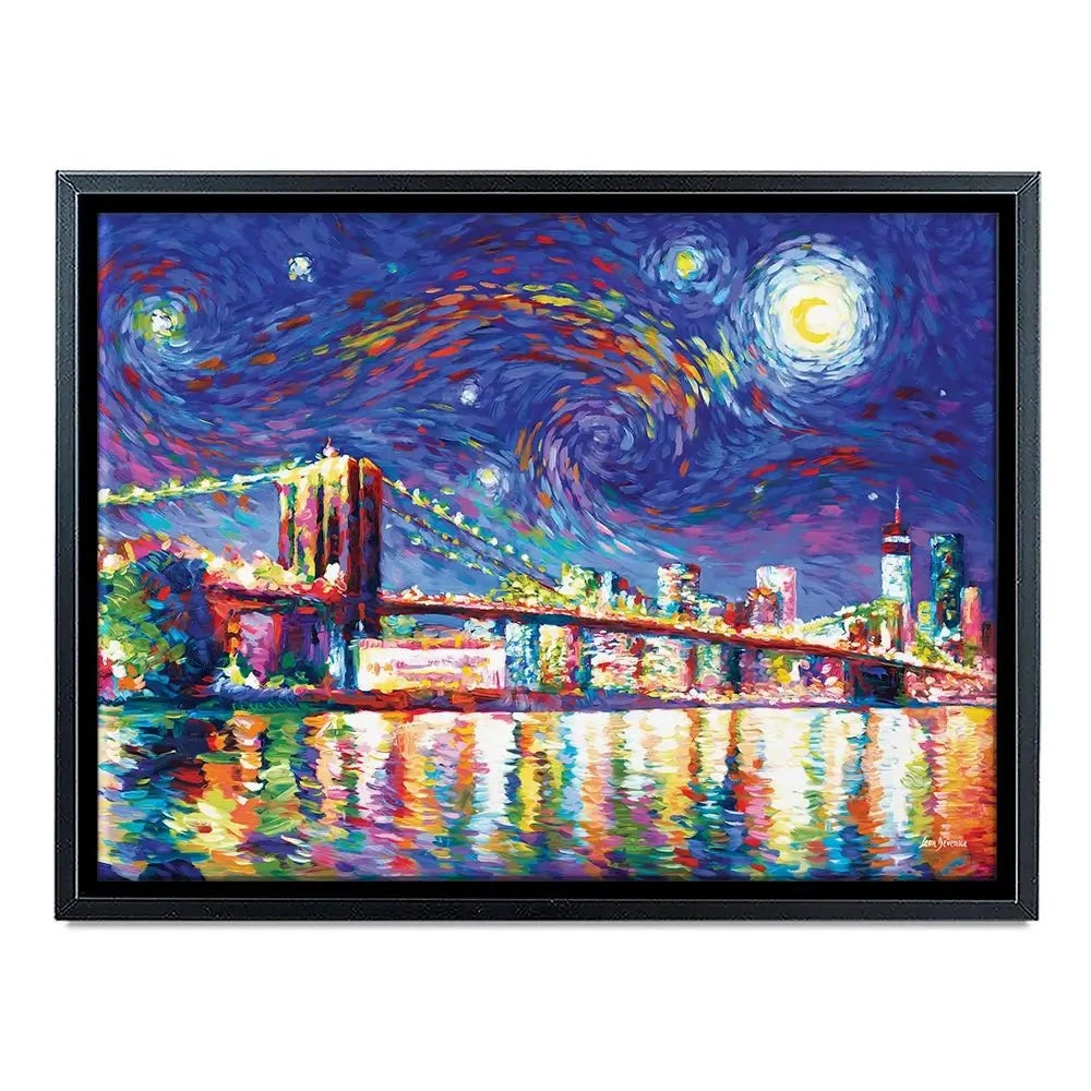 Brooklyn Bridge Starry Night Canvas Print Brooklyn Bridge Starry Night Canvas Print wall art product Leon Devenice