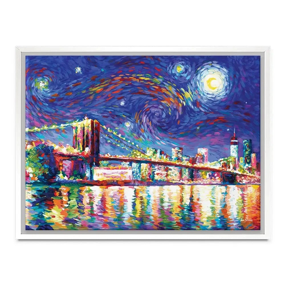 Brooklyn Bridge Starry Night Canvas Print Brooklyn Bridge Starry Night Canvas Print wall art product Leon Devenice