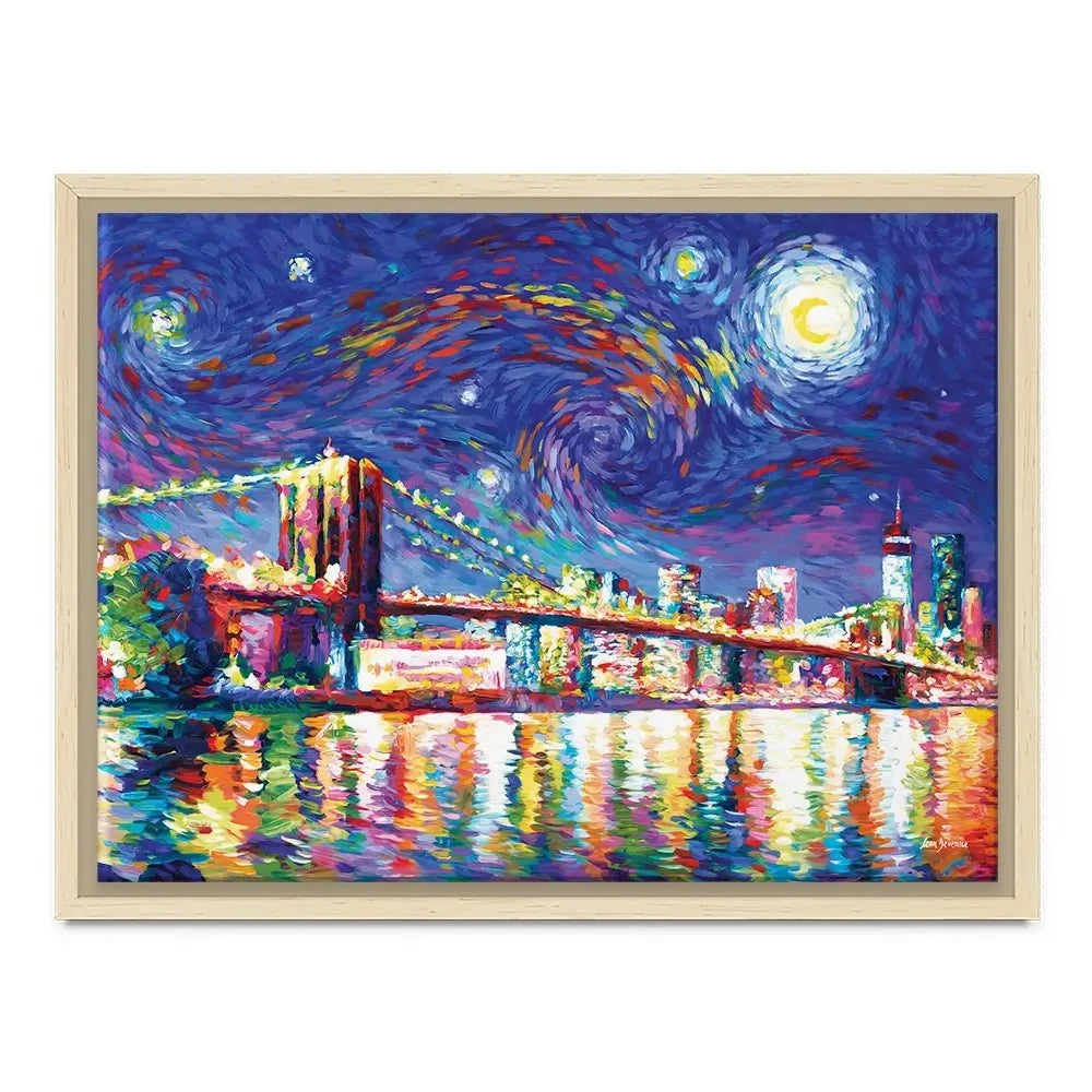 Brooklyn Bridge Starry Night Canvas Print Brooklyn Bridge Starry Night Canvas Print wall art product Leon Devenice