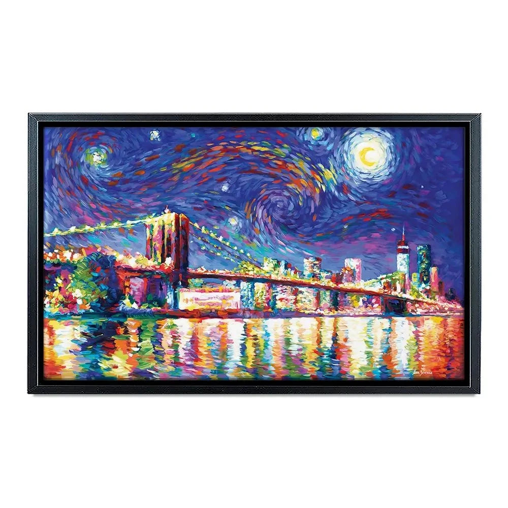 Brooklyn Bridge Starry Night Canvas Print Brooklyn Bridge Starry Night Canvas Print wall art product Leon Devenice