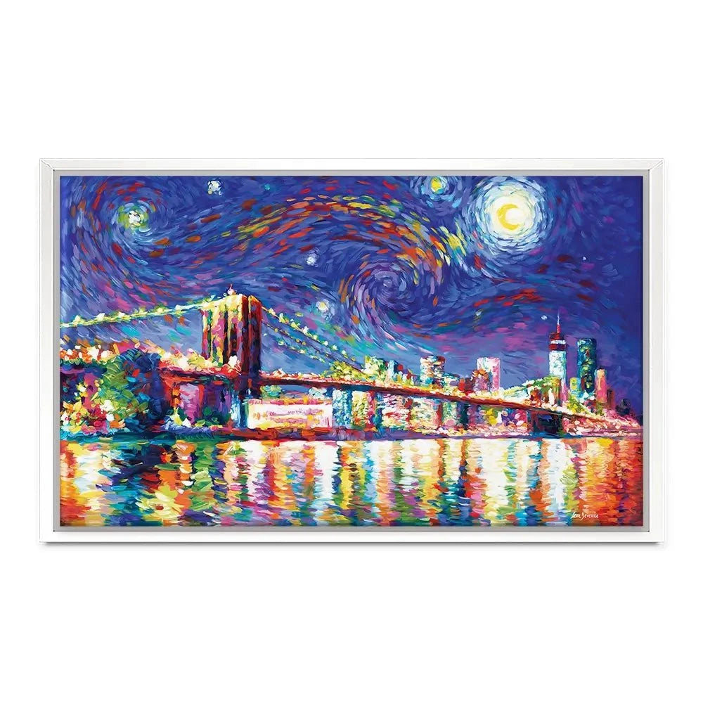 Brooklyn Bridge Starry Night Canvas Print Brooklyn Bridge Starry Night Canvas Print wall art product Leon Devenice