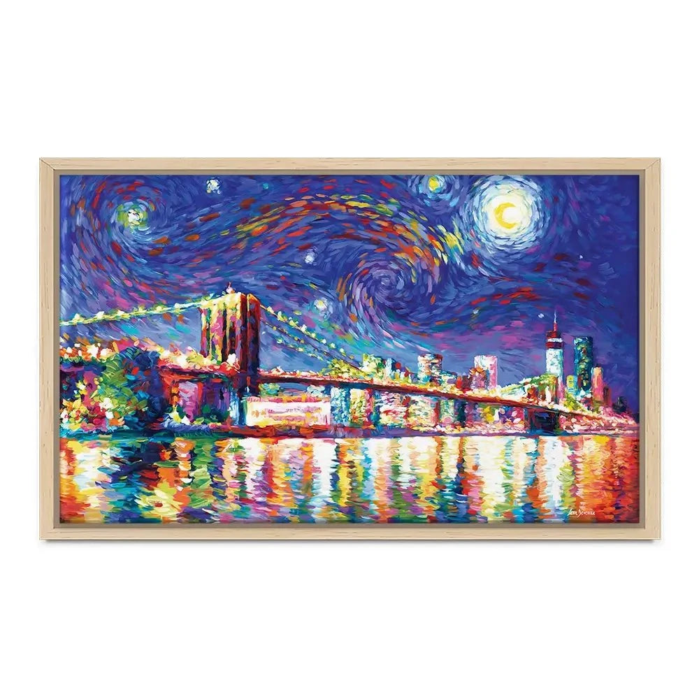 Brooklyn Bridge Starry Night Canvas Print Brooklyn Bridge Starry Night Canvas Print wall art product Leon Devenice
