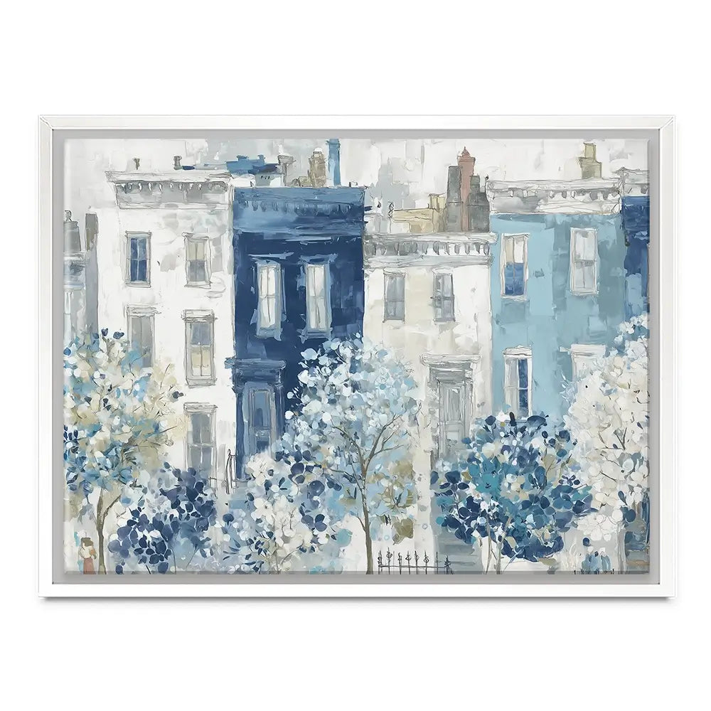 Brownstone Bloom Street Canvas Print Brownstone Bloom Street Canvas Print wall art product Chromatic Storm Studio
