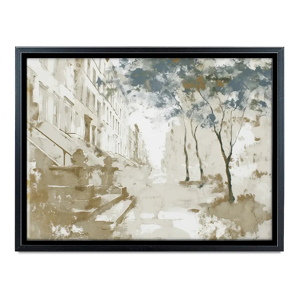 Brownstone Street Autumn Canvas Print Brownstone Street Autumn Canvas Print wall art product Chromatic Storm Studio