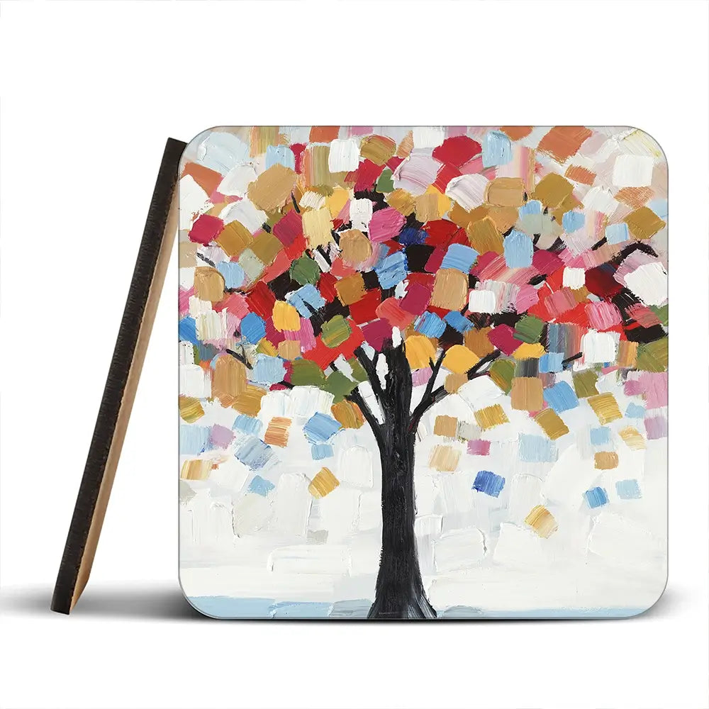 Brush Stroked Tree Coaster Set Brush Stroked Tree Coaster Set wall art product Art Print Shop