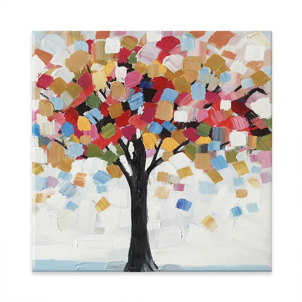 Brush Stroked Tree Square Canvas Print Brush Stroked Tree Square Canvas Print wall art product Art Print Shop