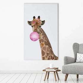 Bubblegum Giraffe Canvas Print Bubblegum Giraffe Canvas Print wall art product Sarah Manovski