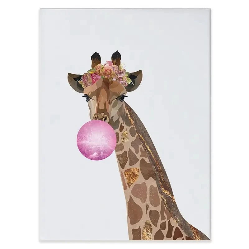 Bubblegum Giraffe Canvas Print Bubblegum Giraffe Canvas Print wall art product Sarah Manovski