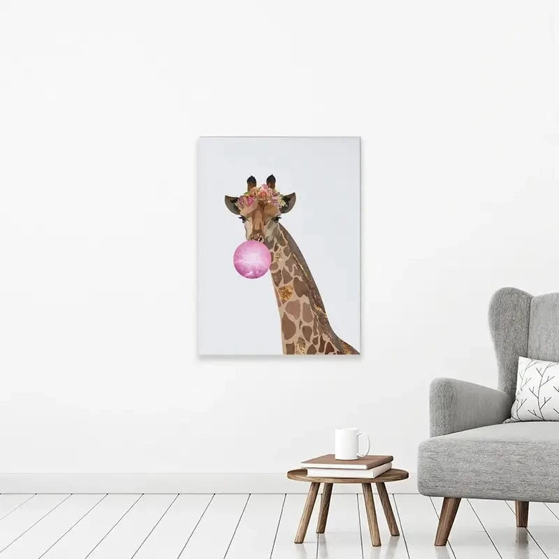 Bubblegum Giraffe Canvas Print Bubblegum Giraffe Canvas Print wall art product Sarah Manovski