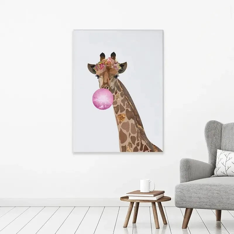Bubblegum Giraffe Canvas Print Bubblegum Giraffe Canvas Print wall art product Sarah Manovski