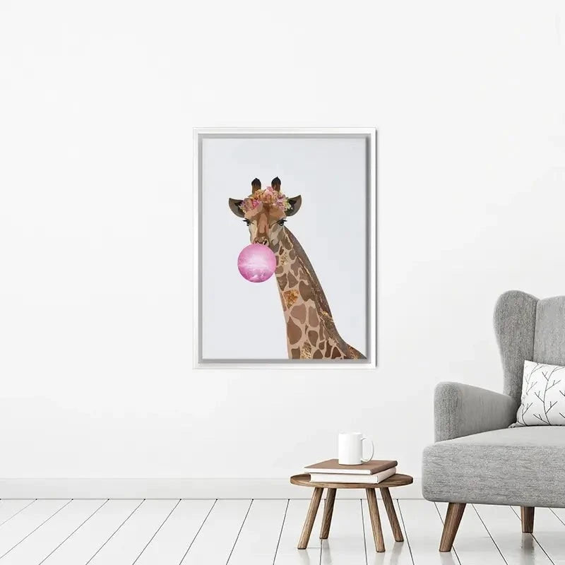 Bubblegum Giraffe Canvas Print Bubblegum Giraffe Canvas Print wall art product Sarah Manovski