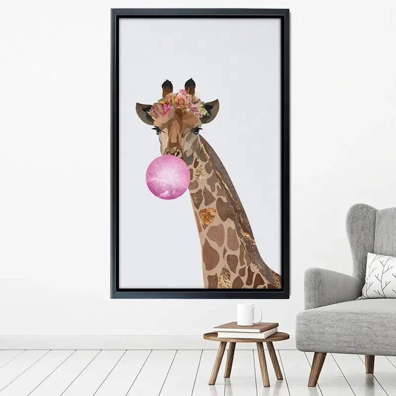 Bubblegum Giraffe Canvas Print Bubblegum Giraffe Canvas Print wall art product Sarah Manovski