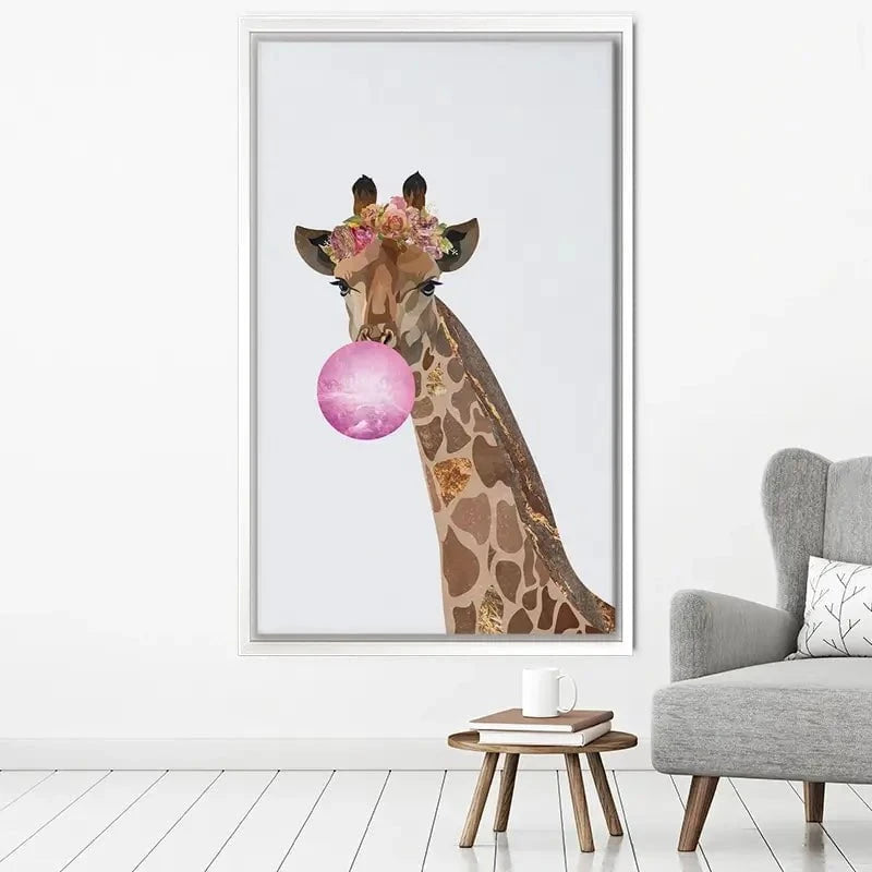 Bubblegum Giraffe Canvas Print Bubblegum Giraffe Canvas Print wall art product Sarah Manovski