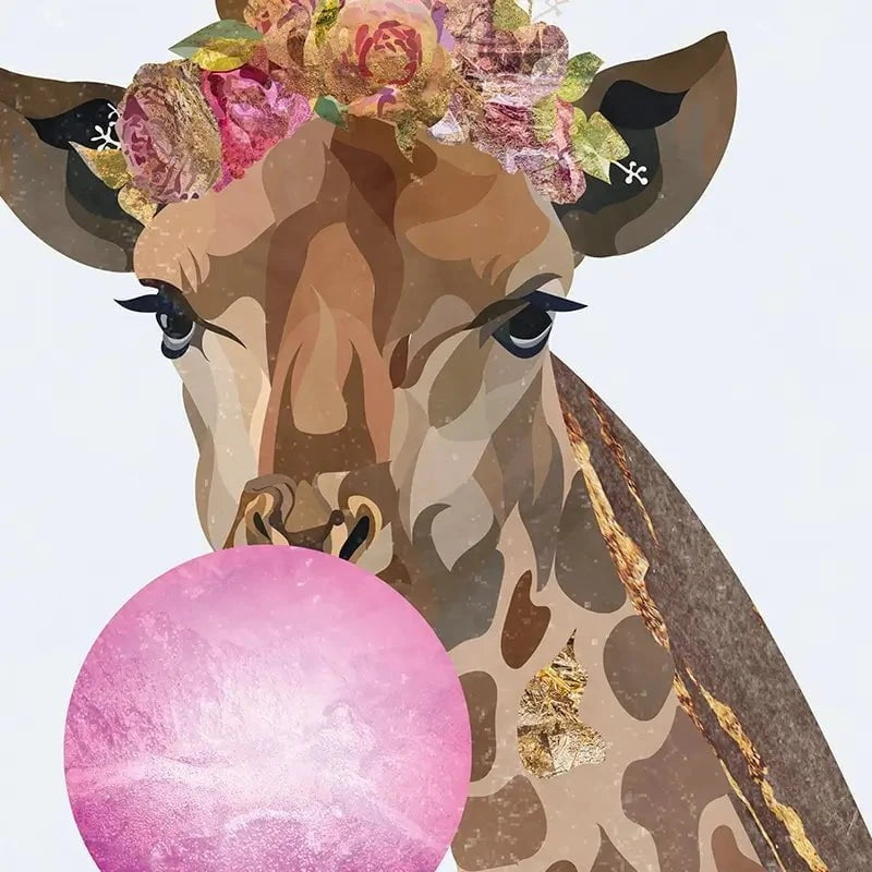 Bubblegum Giraffe Framed Art Print Bubblegum Giraffe Framed Art Print wall art product Sarah Manovski