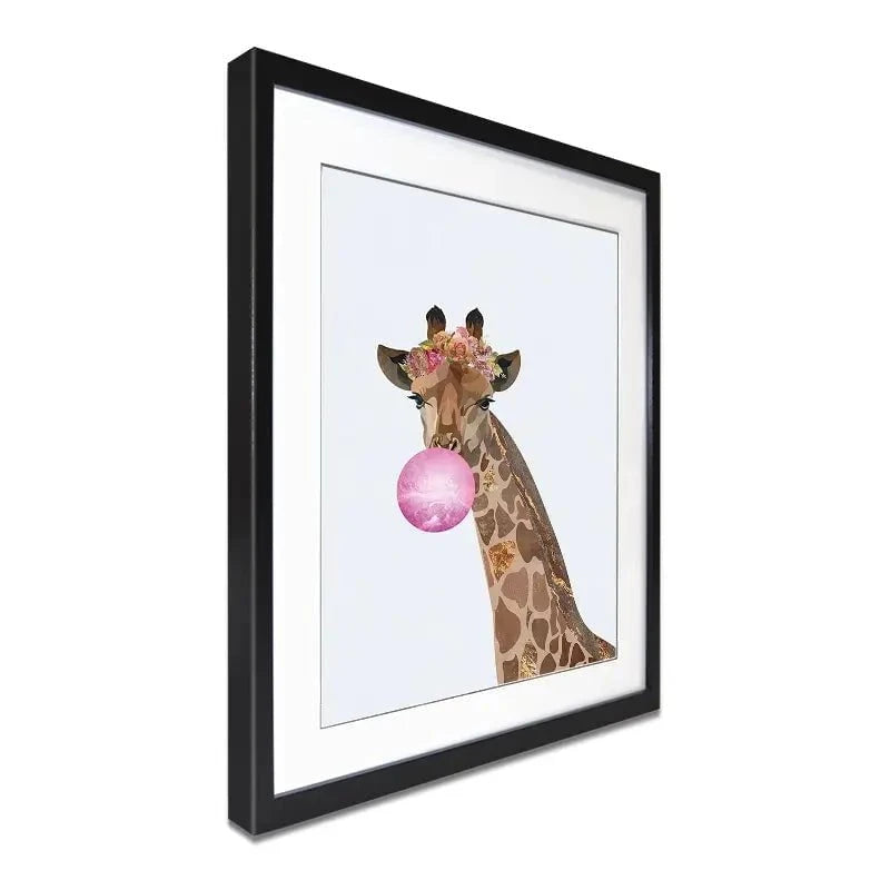 Bubblegum Giraffe Framed Art Print Bubblegum Giraffe Framed Art Print wall art product Sarah Manovski