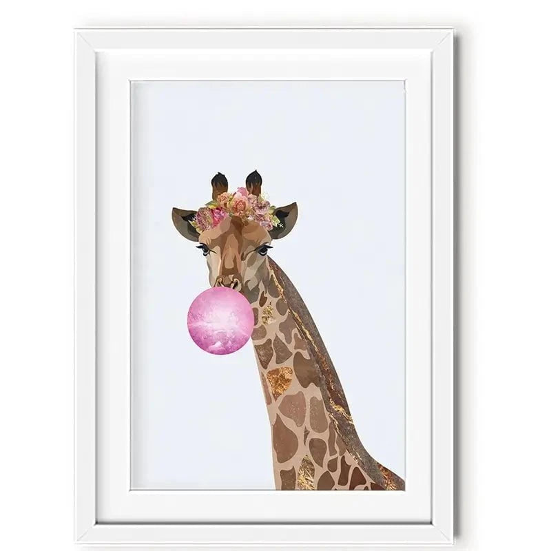 Bubblegum Giraffe Framed Art Print Bubblegum Giraffe Framed Art Print wall art product Sarah Manovski
