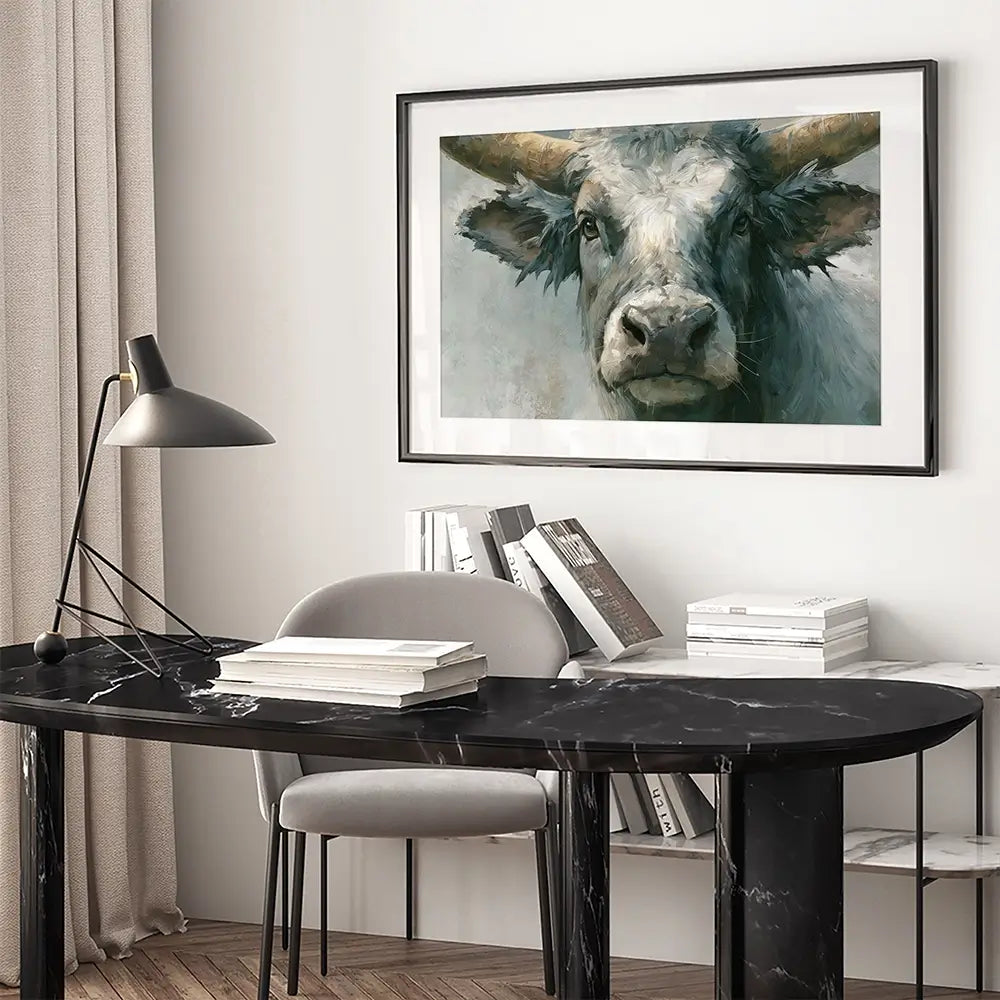 Bull Framed Art Print Bull Framed Art Print wall art product Petal Prints Design - Independent