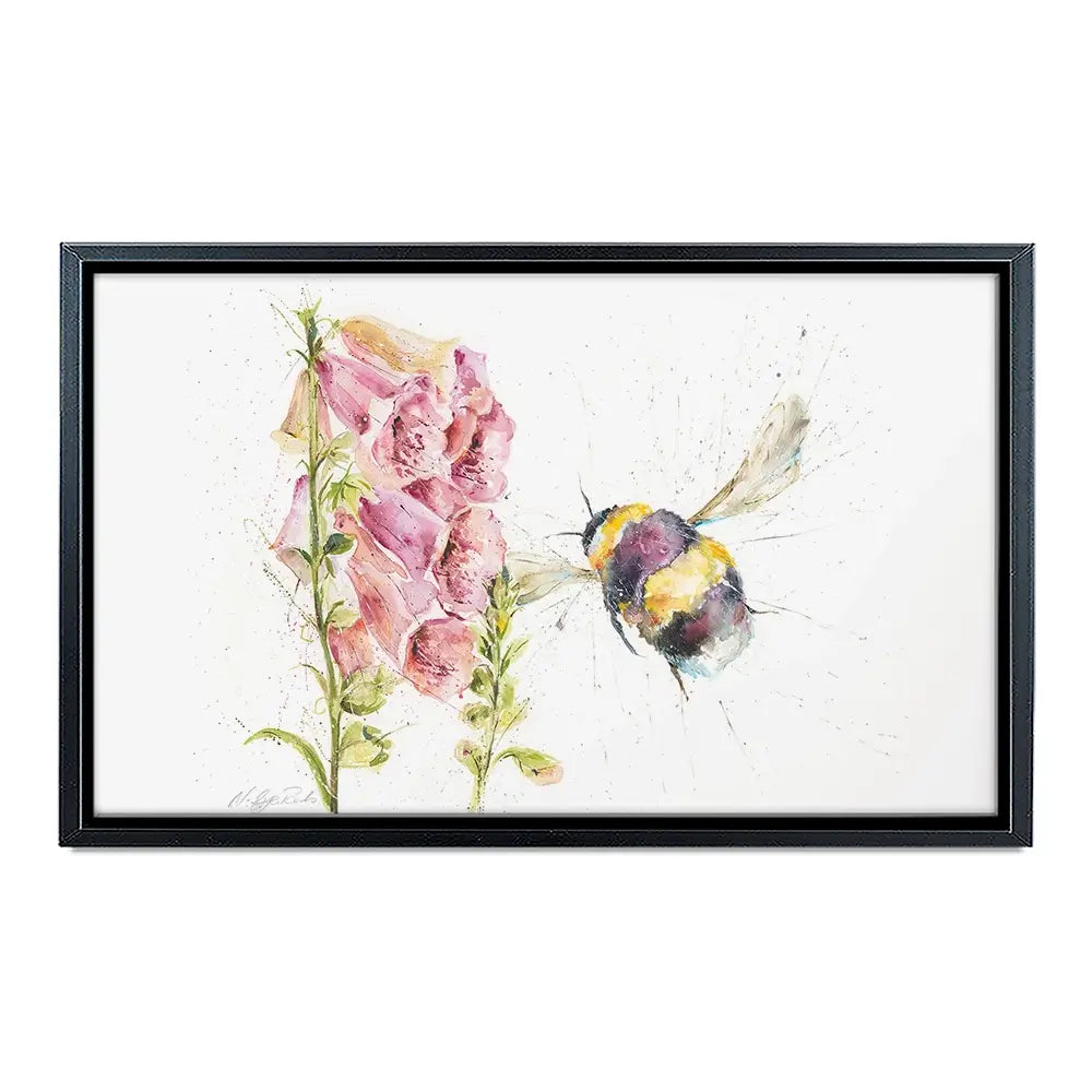 Bumble Bee And Foxglove 2 Canvas Print Bumble Bee And Foxglove 2 Canvas Print wall art product Nicola Jane Rowles