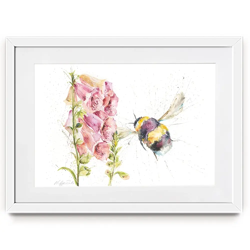 Bumble Bee And Foxglove 2 Framed Art Print Bumble Bee And Foxglove 2 Framed Art Print wall art product Nicola Jane Rowles