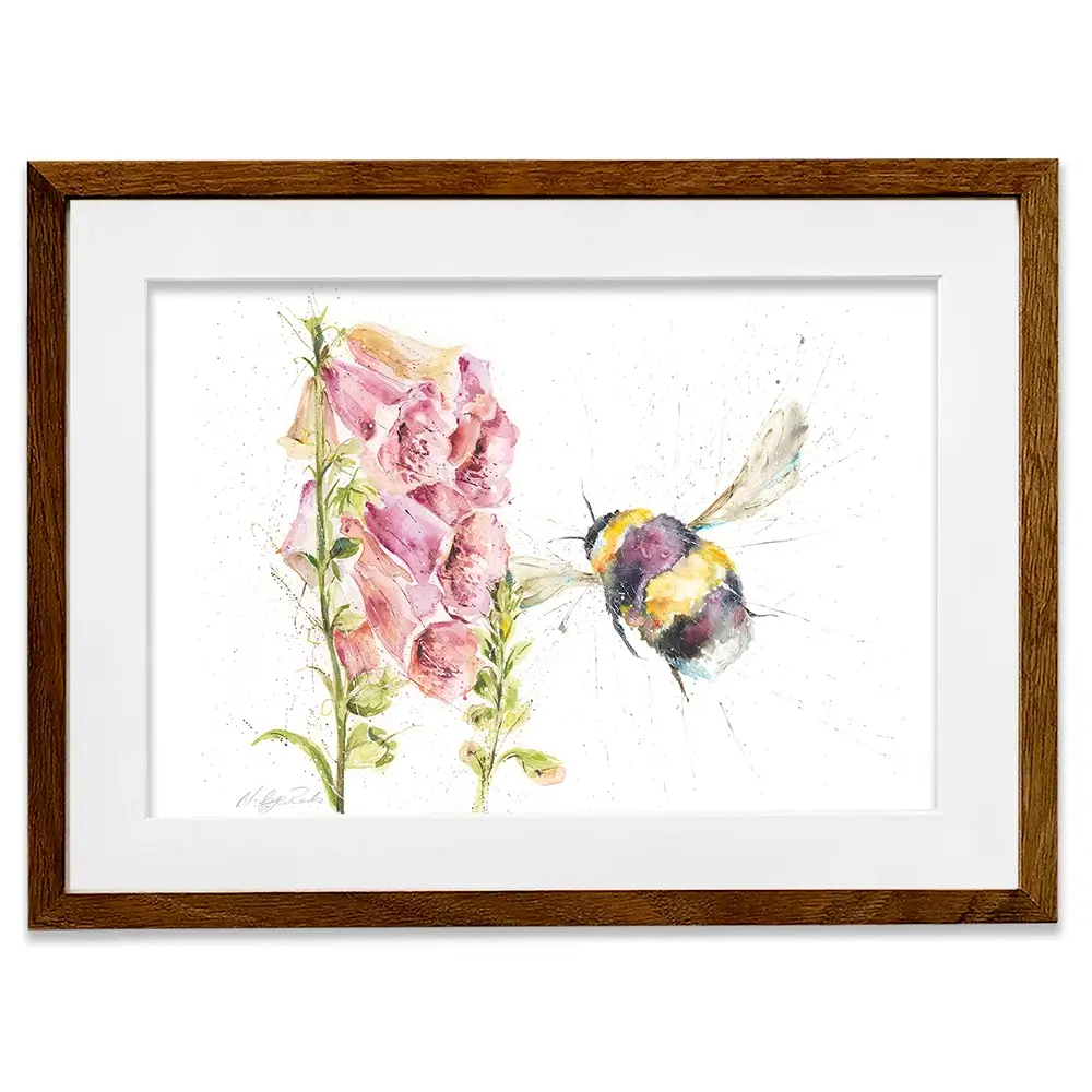 Bumble Bee And Foxglove 2 Framed Art Print Bumble Bee And Foxglove 2 Framed Art Print wall art product Nicola Jane Rowles