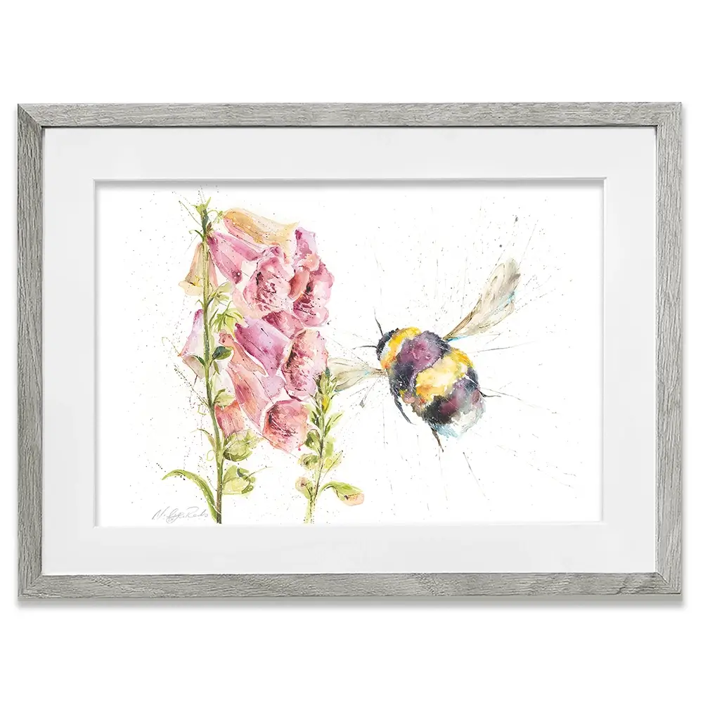Bumble Bee And Foxglove 2 Framed Art Print Bumble Bee And Foxglove 2 Framed Art Print wall art product Nicola Jane Rowles